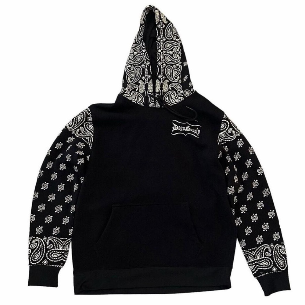 Snoop Dogg’s Supply Black Bandana Hoodie SMALL Paisley Fleece